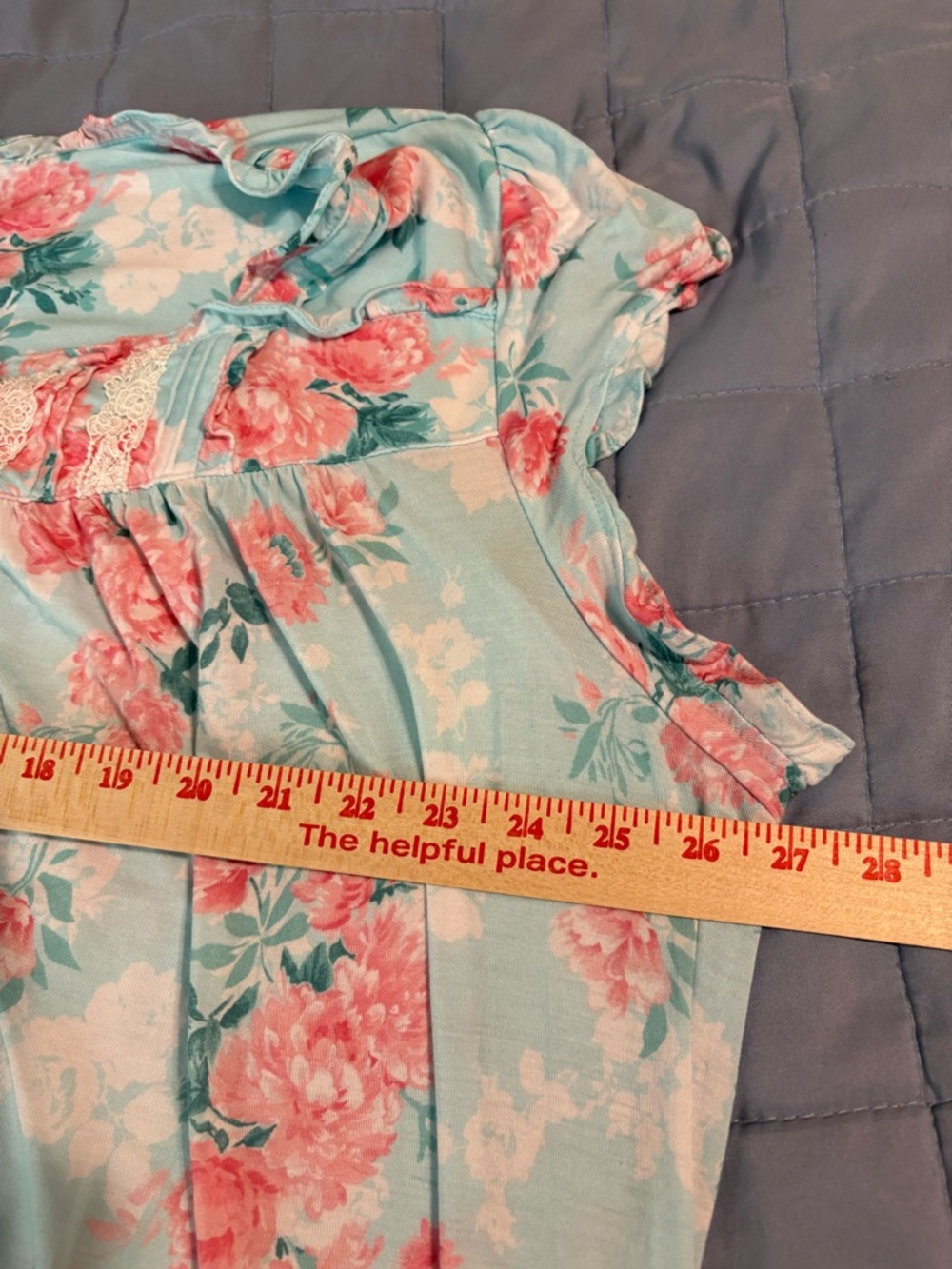 Eileen West Floral cap sleeve nightgown ruffle hem size 2X super soft long - Picture 7 of 11